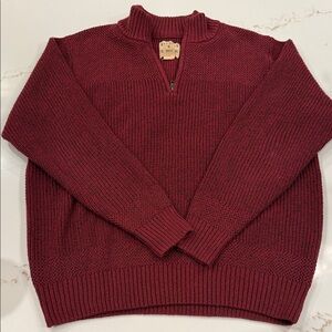RedHead Burgundy Zip-Up Cotton Blend Sweater Size L